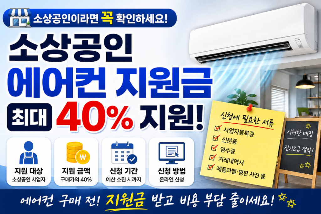 소상공인 에어컨 지원금 신청방법과 지원 대상 및 지원금 안내 이미지