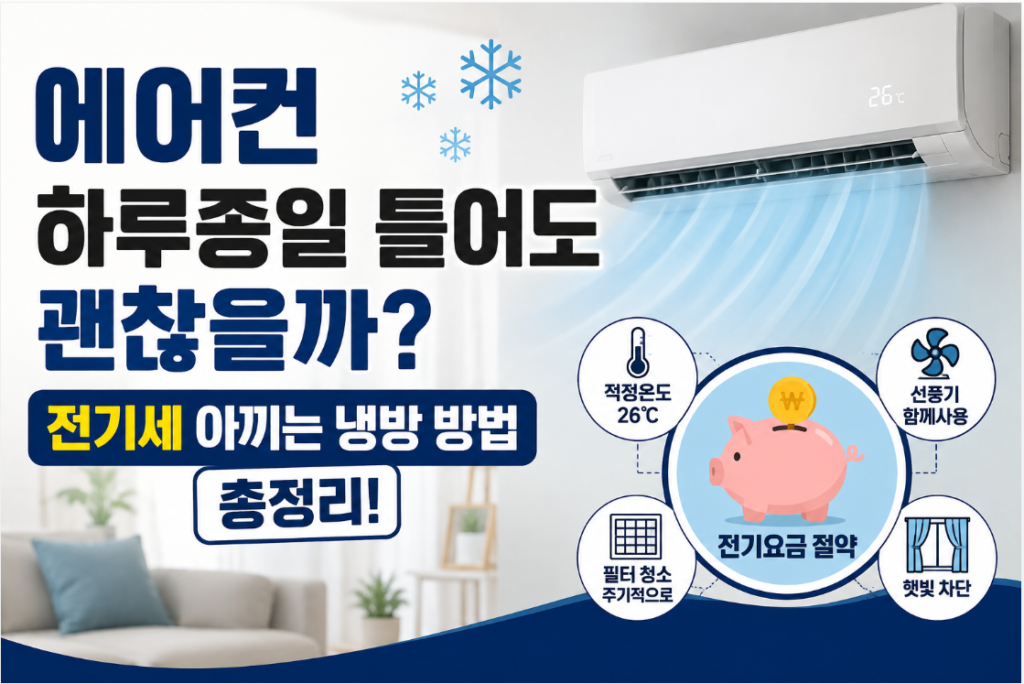 에어컨 하루종일 틀어도 괜찮을까?
전기세 아끼는 냉방 방법