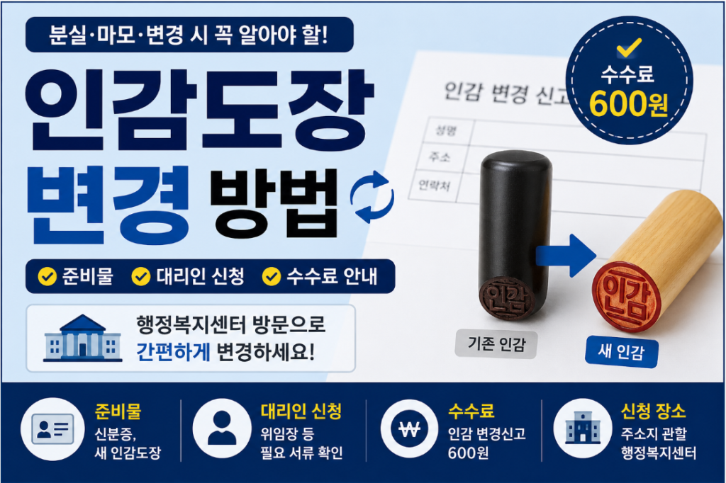 인감도장 변경
준비물·수수료 총정리