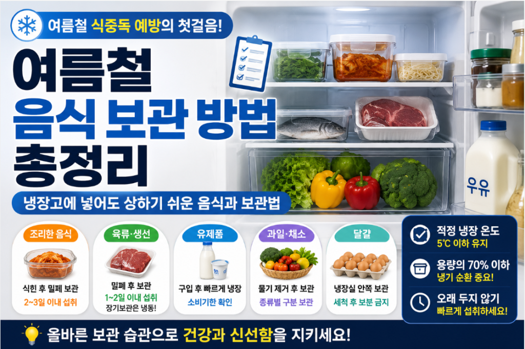 여름철
음식 보관 방법
총정리