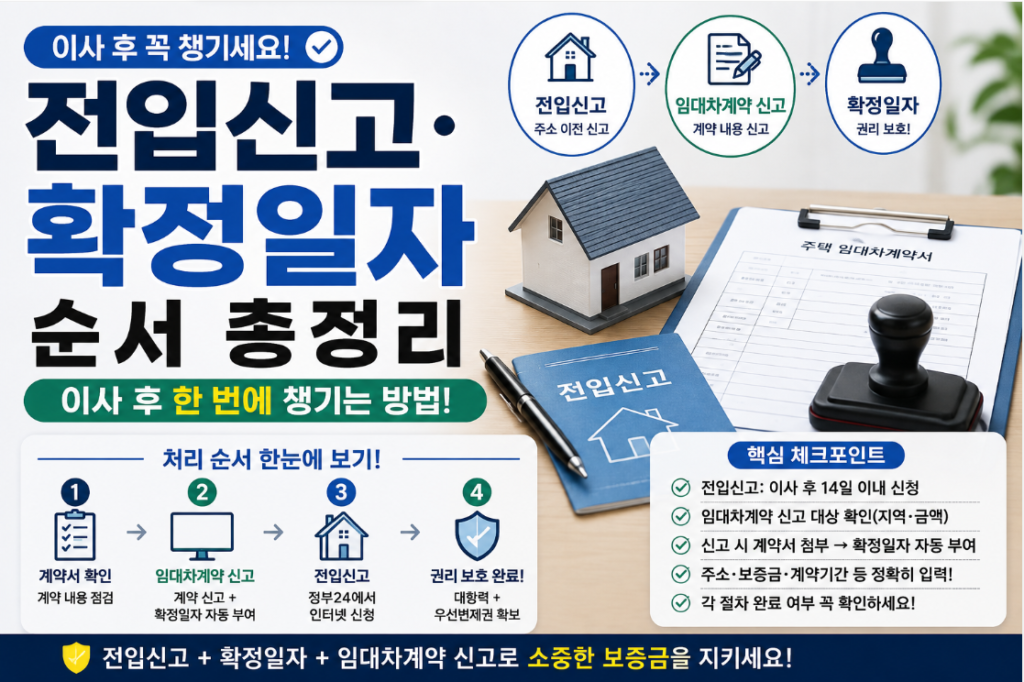 전입신고와 확정일자
순서 총정리