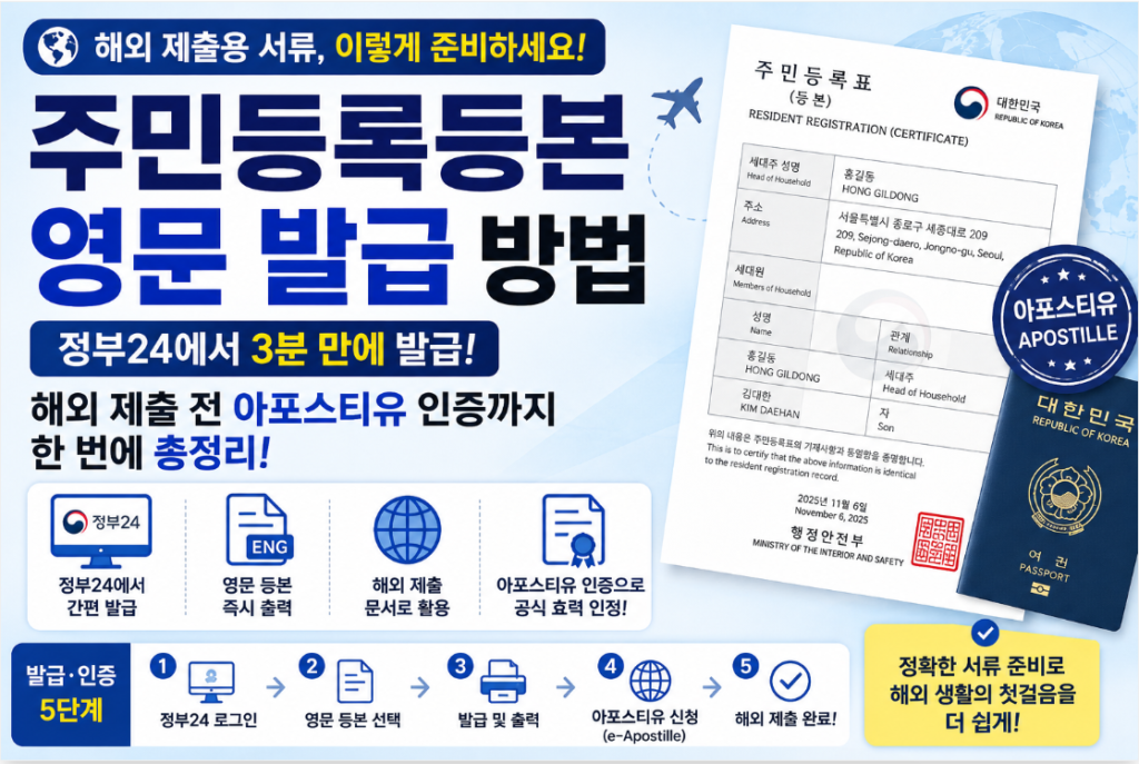 주민등록등본
영문 발급 방법