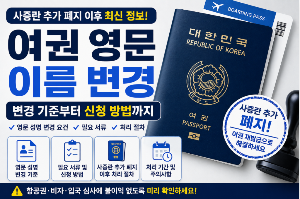 여권 영문 이름 변경
변경 기준부터 신청 방법까지