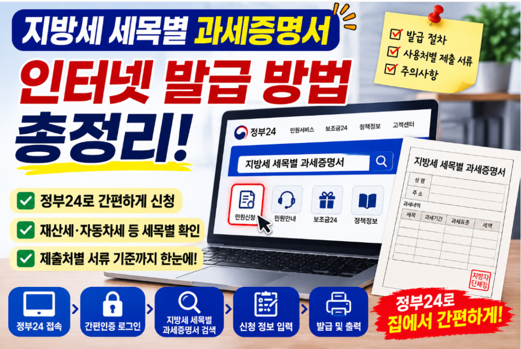 지방세세목별과세증명서발급
인터넷발급방법
총정리