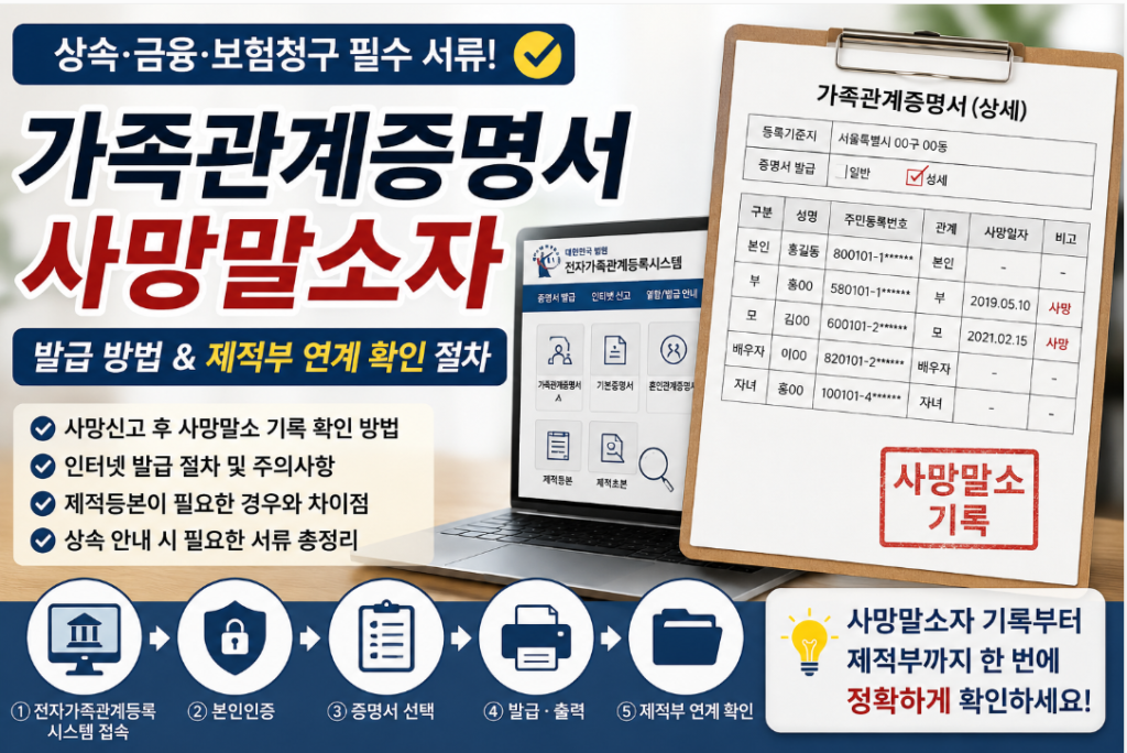 가족관계증명서사망말소자
발급방법