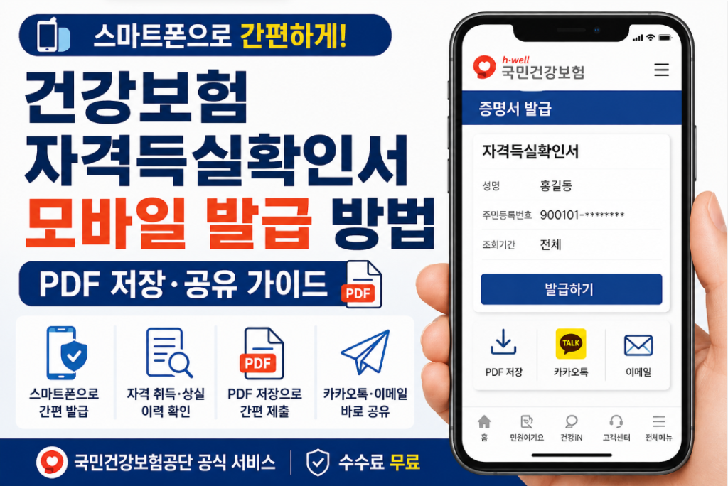 건강보험자격득실확인서모바일발급
방법