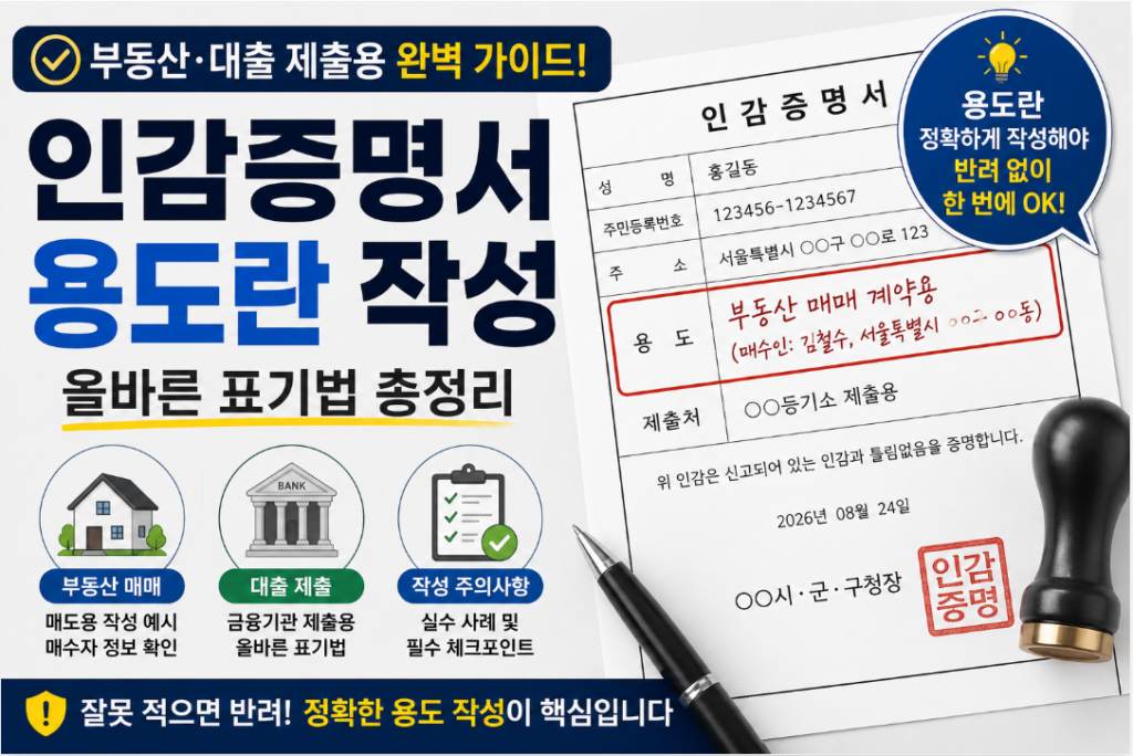인감증명서용도란작성
올바른표기법 총정리