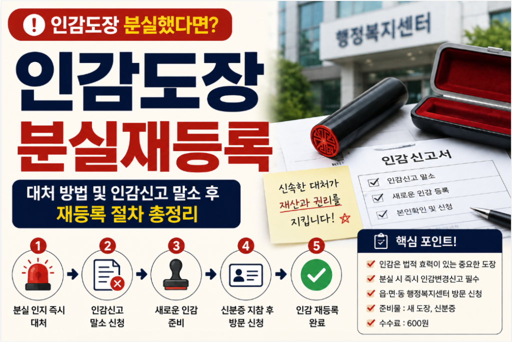 인감도장분실재등록
대처방법및 재등록절차 총정리